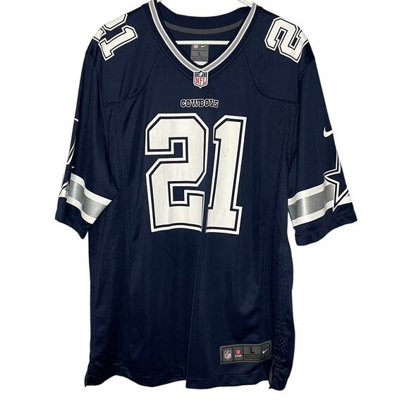 NFL Ezekiel Elliott Nike Dallas Cowboys Blue #21 Size Large - Picture 1 of 8